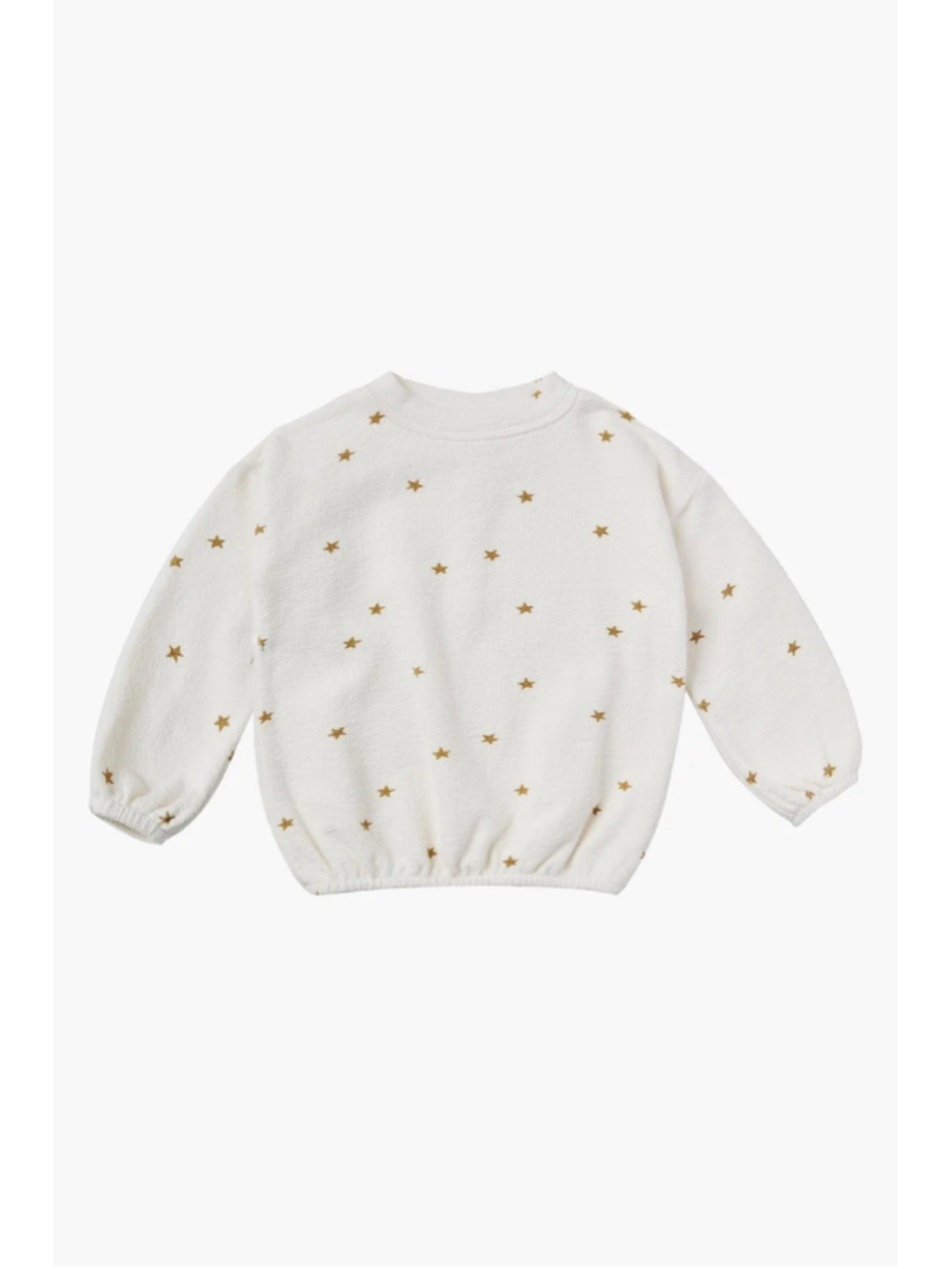 Rylee + Cru Ivory Gold Star Slouch Pullover Sweatshirt 12-18M Bubble Hem Cozy